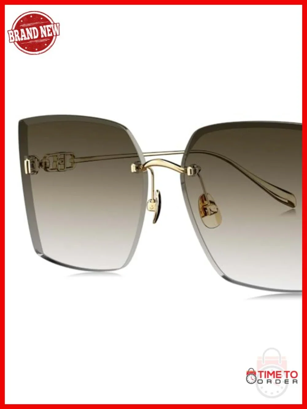 Oversized Square Titanium Sunglasses UV400